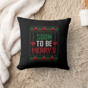 Snart gifta Merry'd jul brud & brudgum Kudde