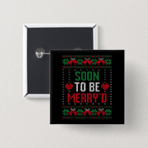 Snart gifta Merry'd jul brud och brudgum Knapp