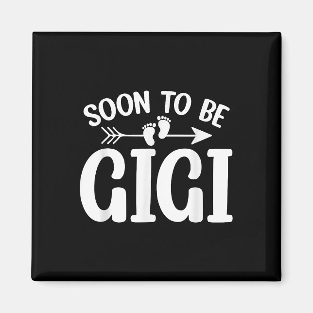 Snart Gigi Kvinnor Graviditetsannonsering Farmor Magnet (Framsidan)