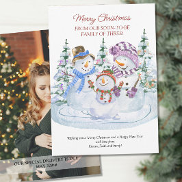 Snart kommer du att vara en familj med 3 Snögubbar Meddelande