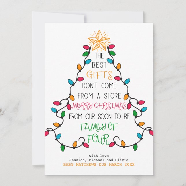 Snart kommer du att vara familj fyra juldagar i Gr Julkort (Framsida)