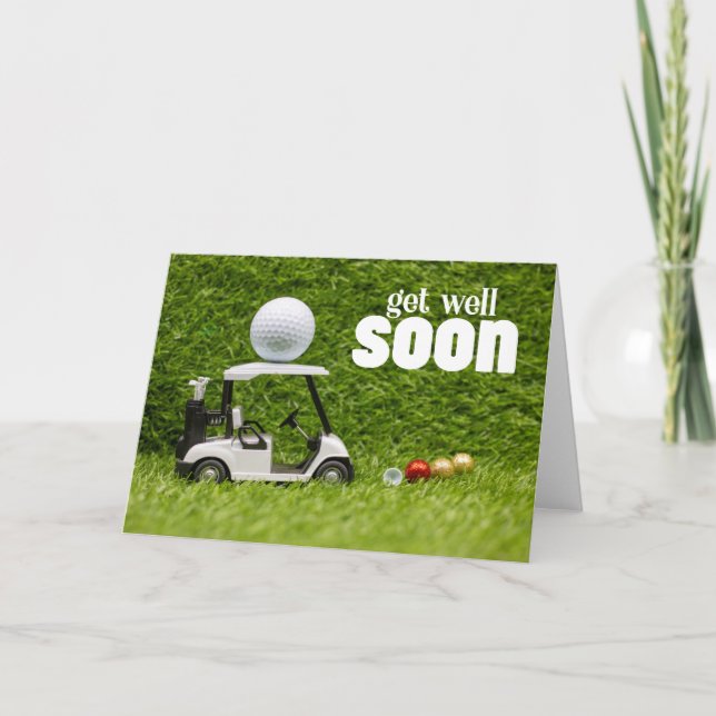 Snart kommer du bra med golf boll på grönt till go kort (Framsida)