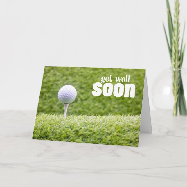 Snart kommer du bra med golf boll på grönt till go kort (Framsida)