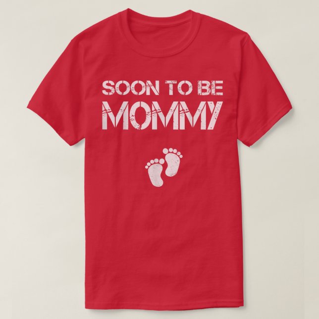 Snart kommer jag att bli Mamma-Graviden, den där M T Shirt (Design framsida)