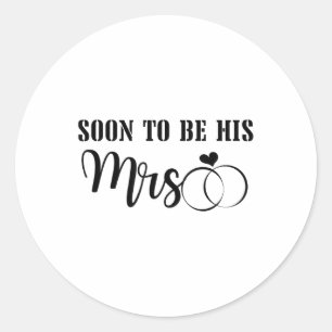 Snart kommer jag att vara Mr& mrs Celebrate th Runt Klistermärke