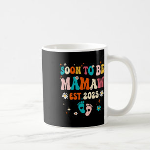 Snart kommer Mamaw Est 2025 Gravid Announcement G Kaffemugg