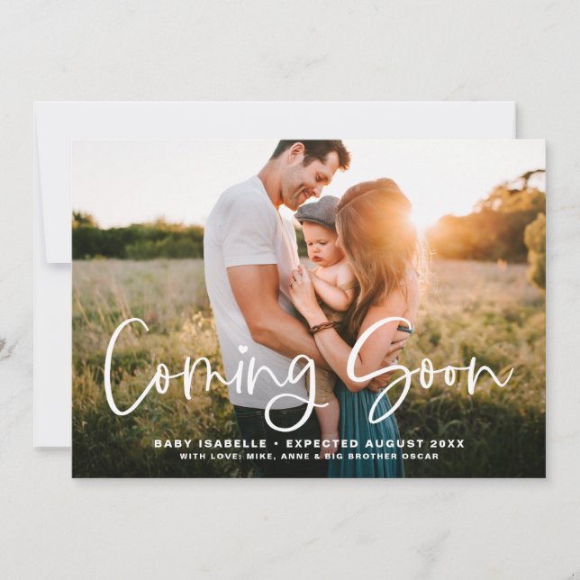 Snart kommer Modern Calligraphy Photo Gravid (Framsida)