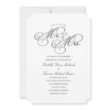 Snart kommer mr & Mrs. | Bröllopsinbjudan