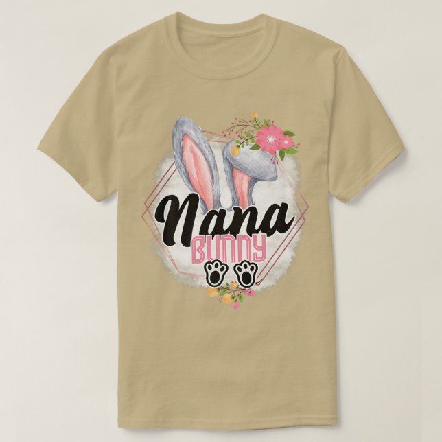 Snart kommer Nana Påskhare Baby Reveal Announcem T Shirt (Design framsida)