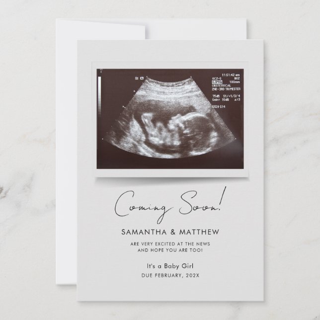 Snart kommer Photo Baby Scan-Graviden Meddelande (Framsida)