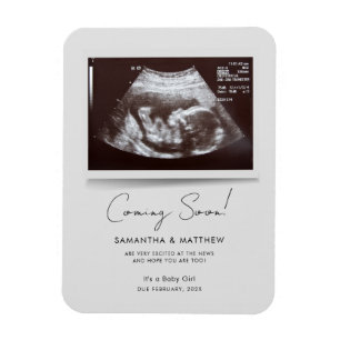 Snart kommer Photo Baby Scan Sonogram Gravid Magnet