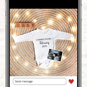 Snart kommer Sonogram Ultrasound Photo Gravid Meddelande