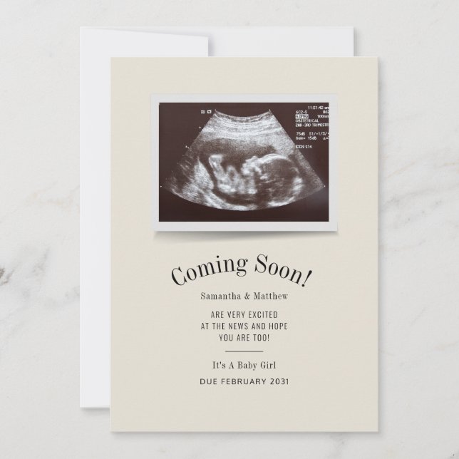Snart kommer Ultraljudsfoto-Gravid Meddelande (Framsida)