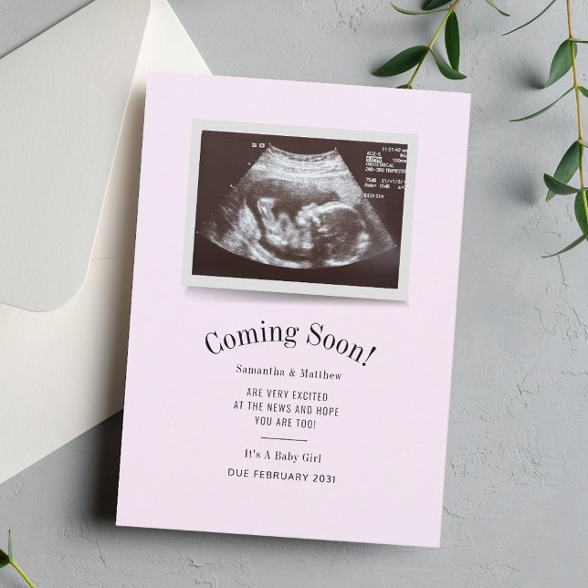 Snart kommer Ultrasound Photo Gravid Announcemen (Pregnancy Announcement Baby Sonogram Scan Custom Card)
