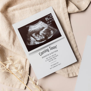 Snart kommer Ultrasound Photo Gravid Announcemen
