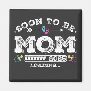 Snart mamma 2025 Laddar fyrkant Magnet