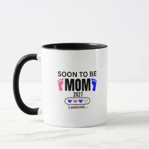 Snart mamma 2027 Laddar, baby shower Mugg