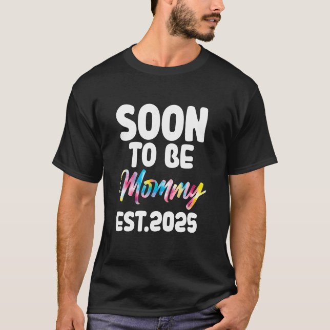 snart mamma beräknad 2025 mamma t shirt (Framsida)