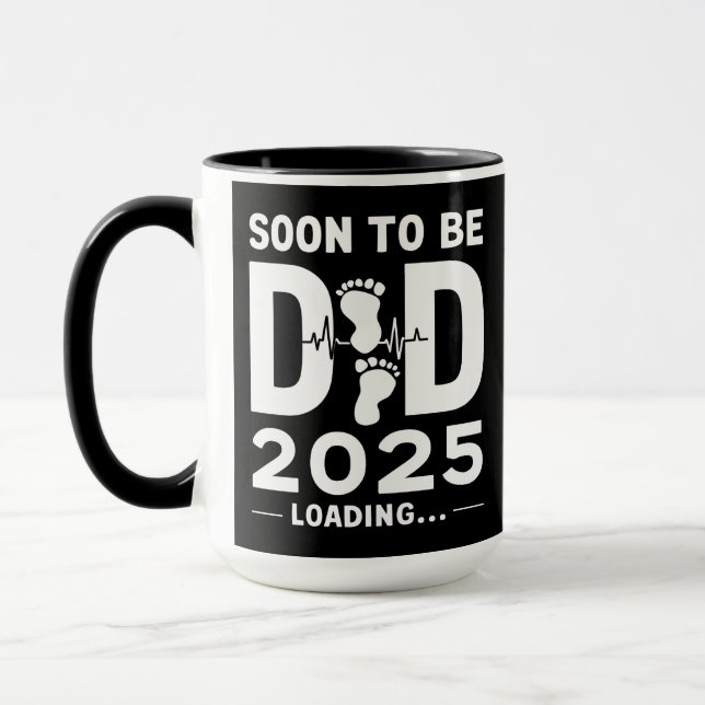 Snart Pappa Est 2025 Ny Pappa Att Vara  Mugg (Vänster)