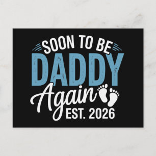 Snart pappa igen Est 2026 Pappa Baby Tillkännage Meddelande Vykort