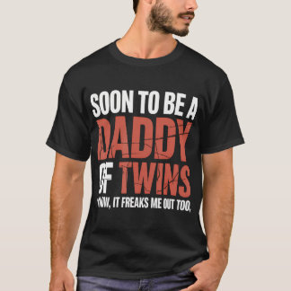 Snart Pappa Tvillingar Föräldraskap Graviditet Med T Shirt