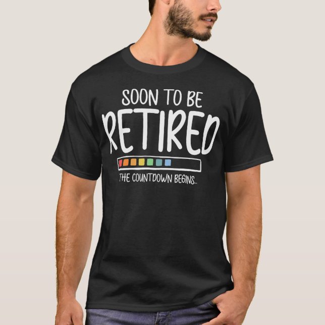 Snart Pensionerad Nedräkning Bar Progress T Shirt (Framsida)