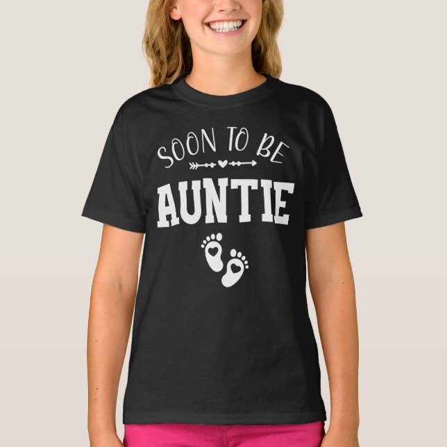 Snart ska Auntie befordras till Auntie Girl T Shirt (Framsida)