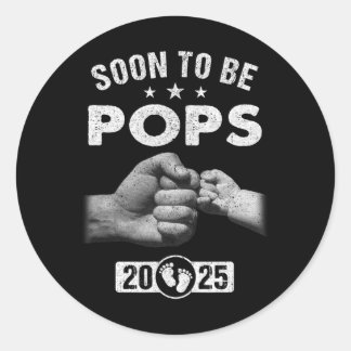 Snart ska det vara pops Est 2025 Fars dag första g Runt Klistermärke