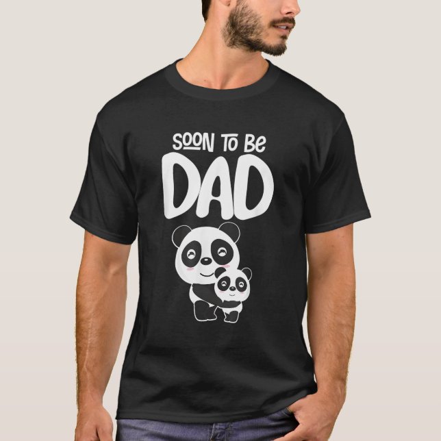 Snart ska du bli Pappa-panda Bärge framtida Pappa  T Shirt (Framsida)