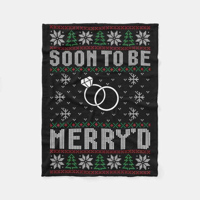 Snart ska du gifta dig med Merry d jul Bride Groom Fleecefilt (Framsidan)