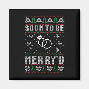 Snart ska du gifta dig med Merry d jul Bride Groom Magnet