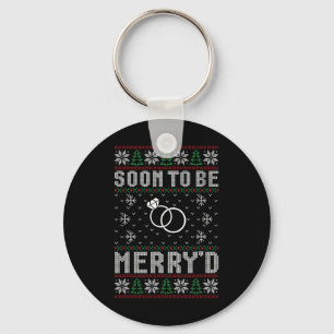 Snart ska du gifta dig med Merry d jul Bride Groom Nyckelring