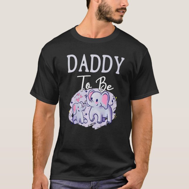 Snart ska pappa vara elefanter för babyskor Gender T Shirt (Framsida)