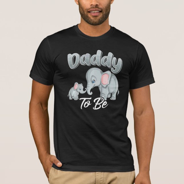 Snart ska pappa vara elefanter för babyskor Gender T Shirt (Framsida)