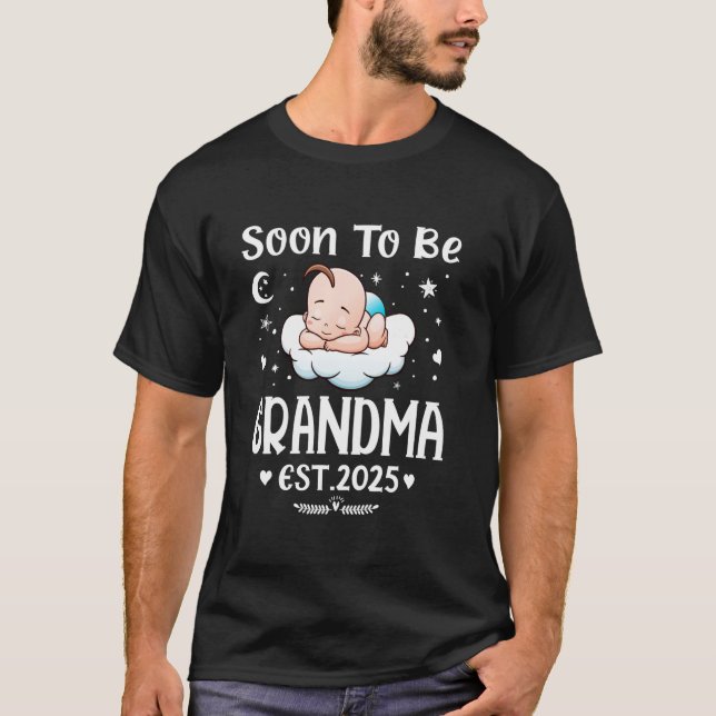Snart som farmor EST. 2025 Mors dag Cute Hea T Shirt (Framsida)