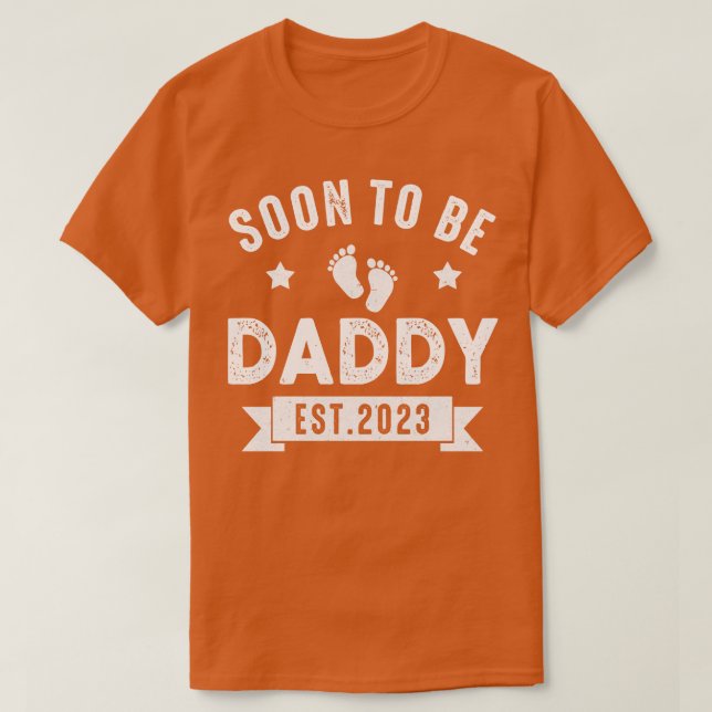Snart som pappa 2023 Fars dag första gången Pappa T Shirt (Design framsida)