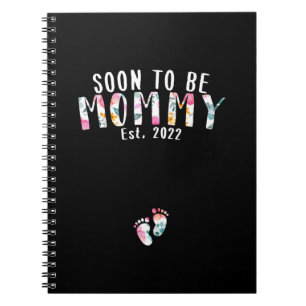Snart till Gigi Est 2022 Blommigt New Grandma Mor Anteckningsbok