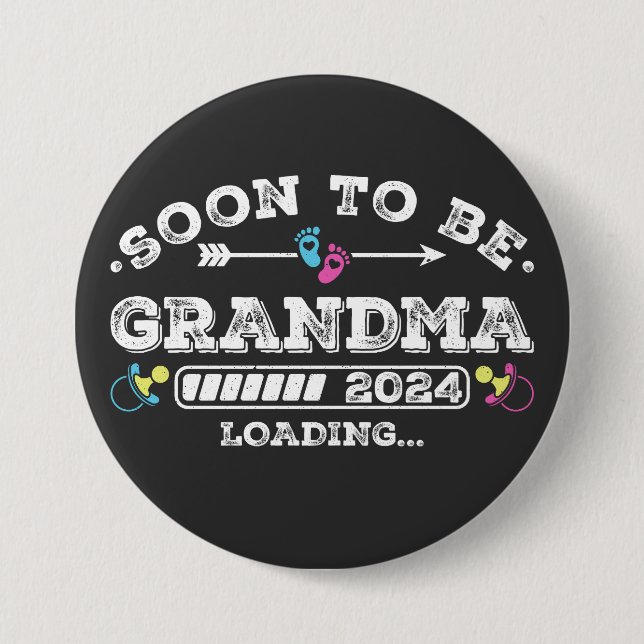 Snart till Grandma 2024 Loading Round Knapp (Framsida)