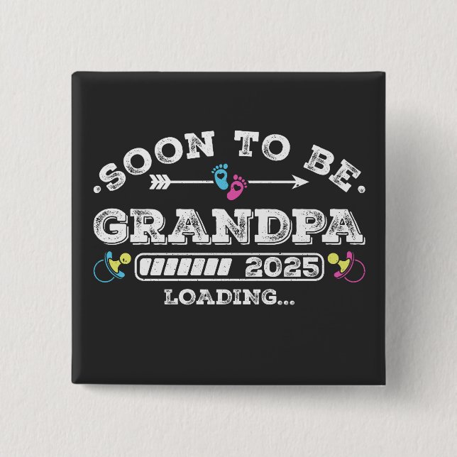 Snart till Grandpa 2025 Loading Square Knapp (Framsida)