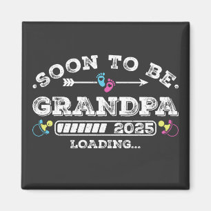 Snart till Grandpa 2025 Loading Square Magnet