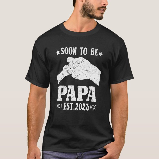 Snart till Gravid 2023 i Pappa T Shirt (Framsida)