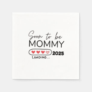 Snart till Graviden Mamma 2025 Alla hjärtans dag Pappersservett