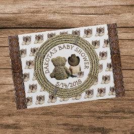 Snart till Lil "Cowboy Baby Shower Guestbook" Gästböcker