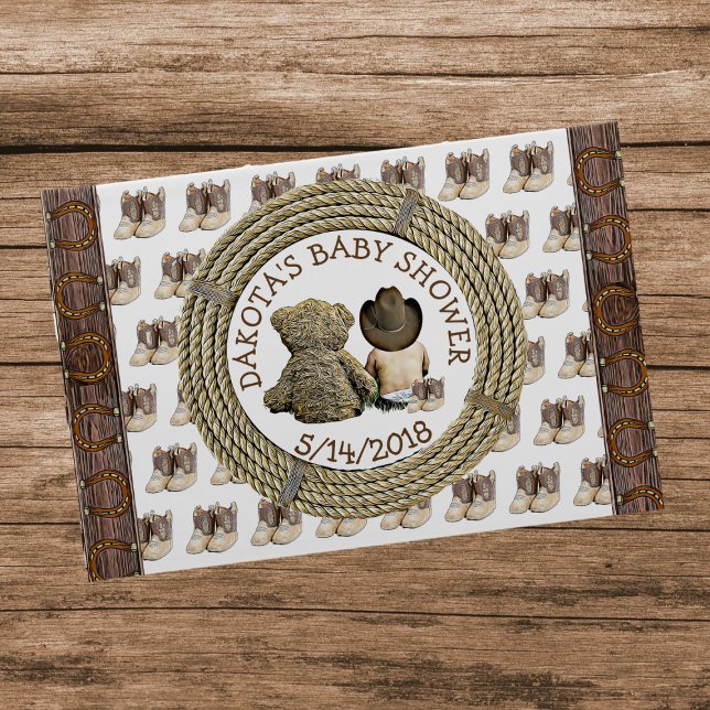 Snart till Lil "Cowboy Baby Shower Guestbook" Gästböcker (Skapare uppladdad)
