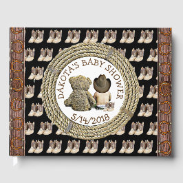 Snart till Lil "Cowboy Baby Shower Guestbook" Gästböcker