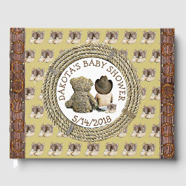 Snart till Lil "Cowboy Baby Shower Guestbook" Gästböcker