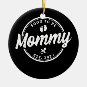 Snart till Mamma 2022, ny mamma till Gravid Julgransprydnad Keramik