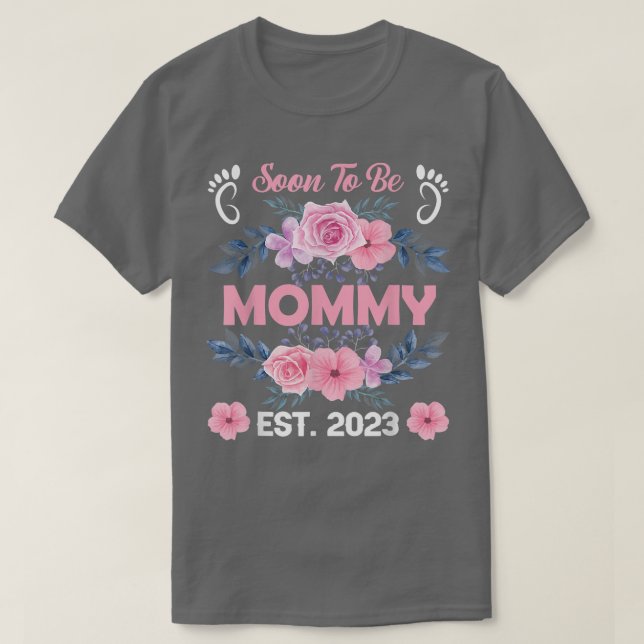 Snart till Mamma 2023 Mors dag första gången Mamma T Shirt (Design framsida)