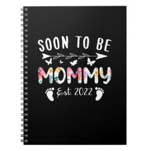 Snart till Mamma Est 2022 Blommigt ny mormor Anteckningsbok