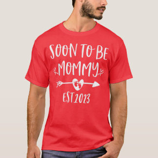 Snart till Mamma Est 2023 Gravid Meddelande G T Shirt